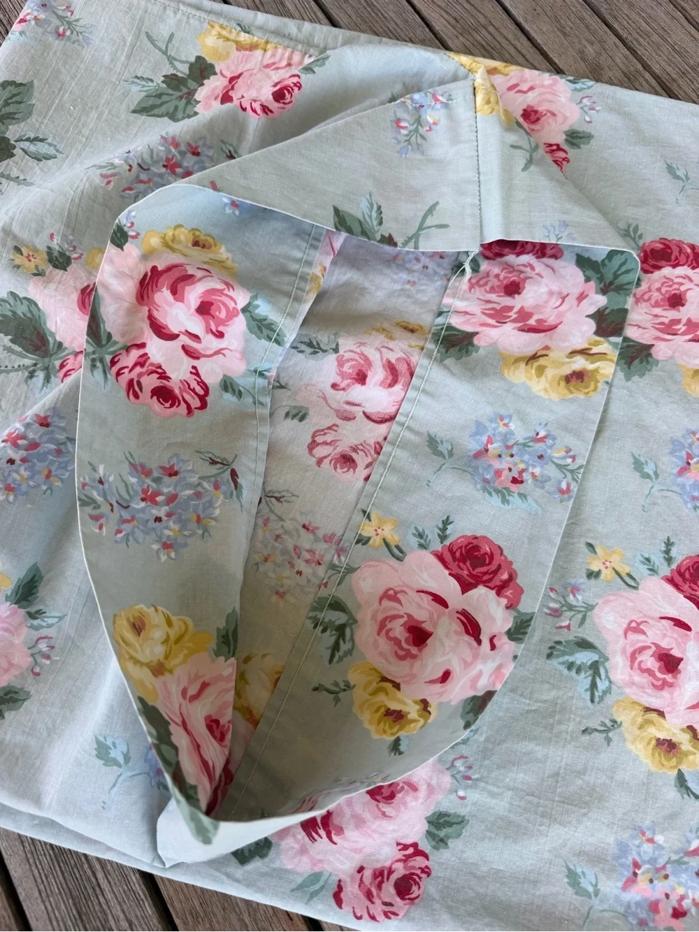 VTG Ralph Lauren Cottage Lane King Size Pillowcase Set Green Floral Cotton USA